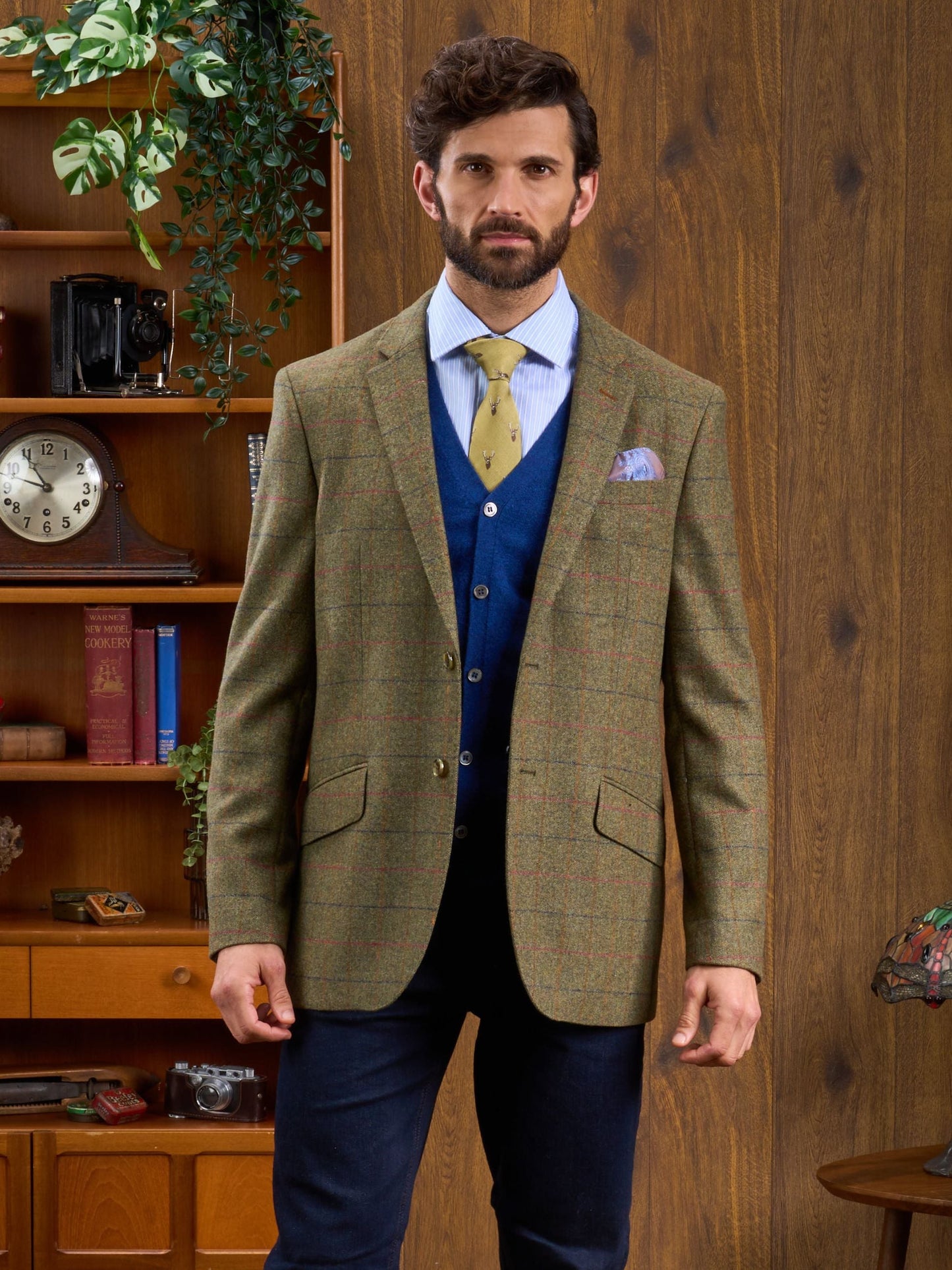 Surrey Tweed Lined Blazer In Meadow