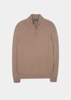 Sutherland Lambswool 1/4 Zip Jumper in Camel