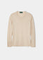 Alan Paine ladies cotton cashmere jumper in blue steel with a crew neck