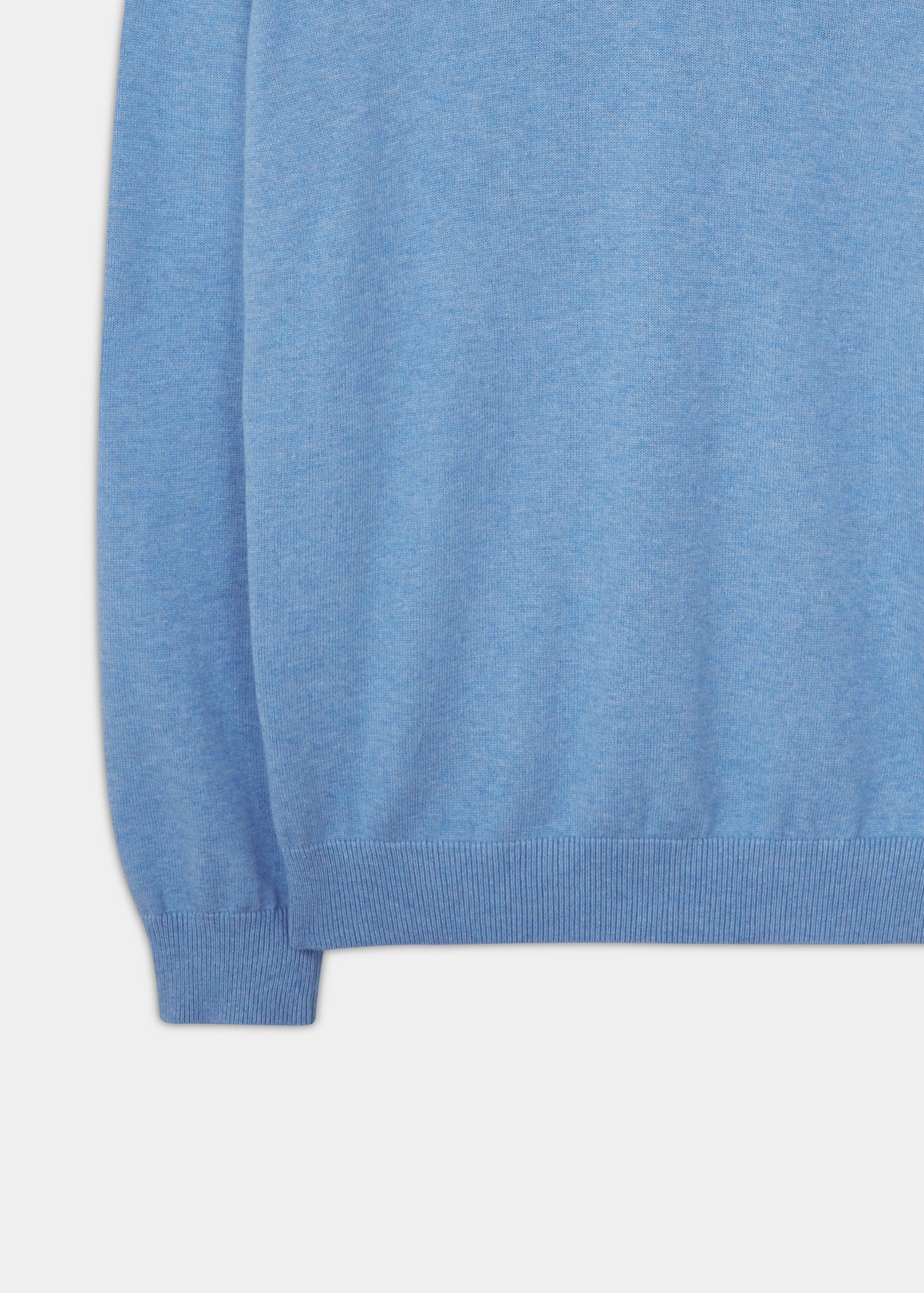Alan Paine cotton cashmere v-neck jumper in carolina blue