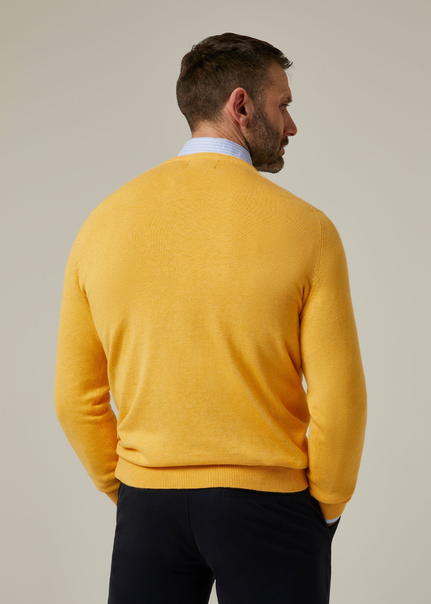 Rothwell Cotton Cashmere Jumper In Maize