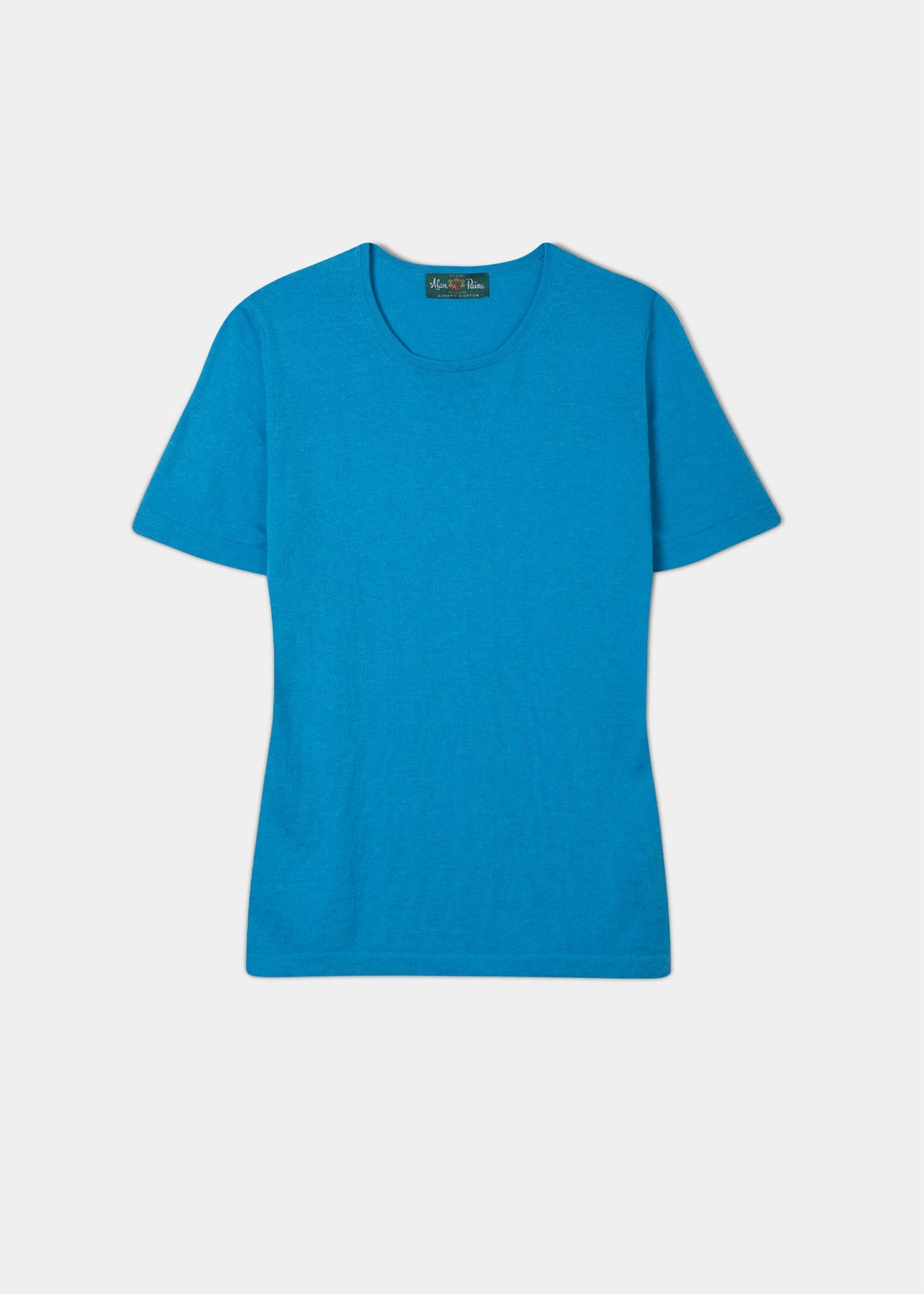 Ladies cotton cashmere short sleeved t-shirt in colourway sand
