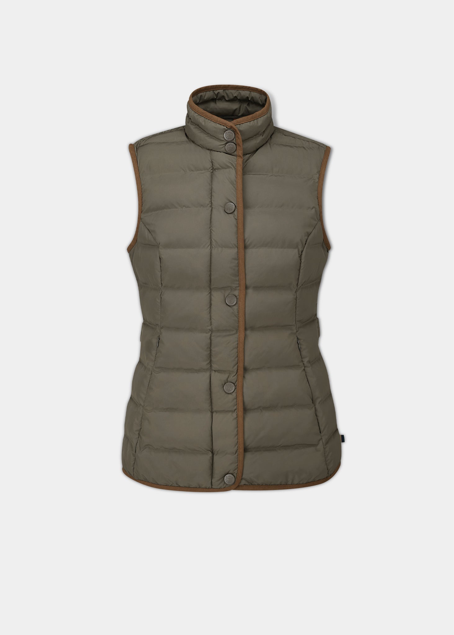 Calsall Ladies Quilted Gilet In Olive