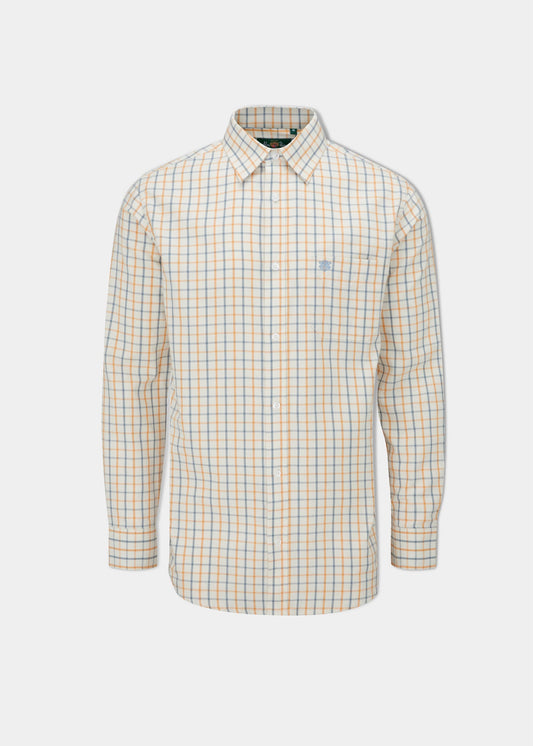 Ilkley Children's Check Country Shirt In Blue and Gold