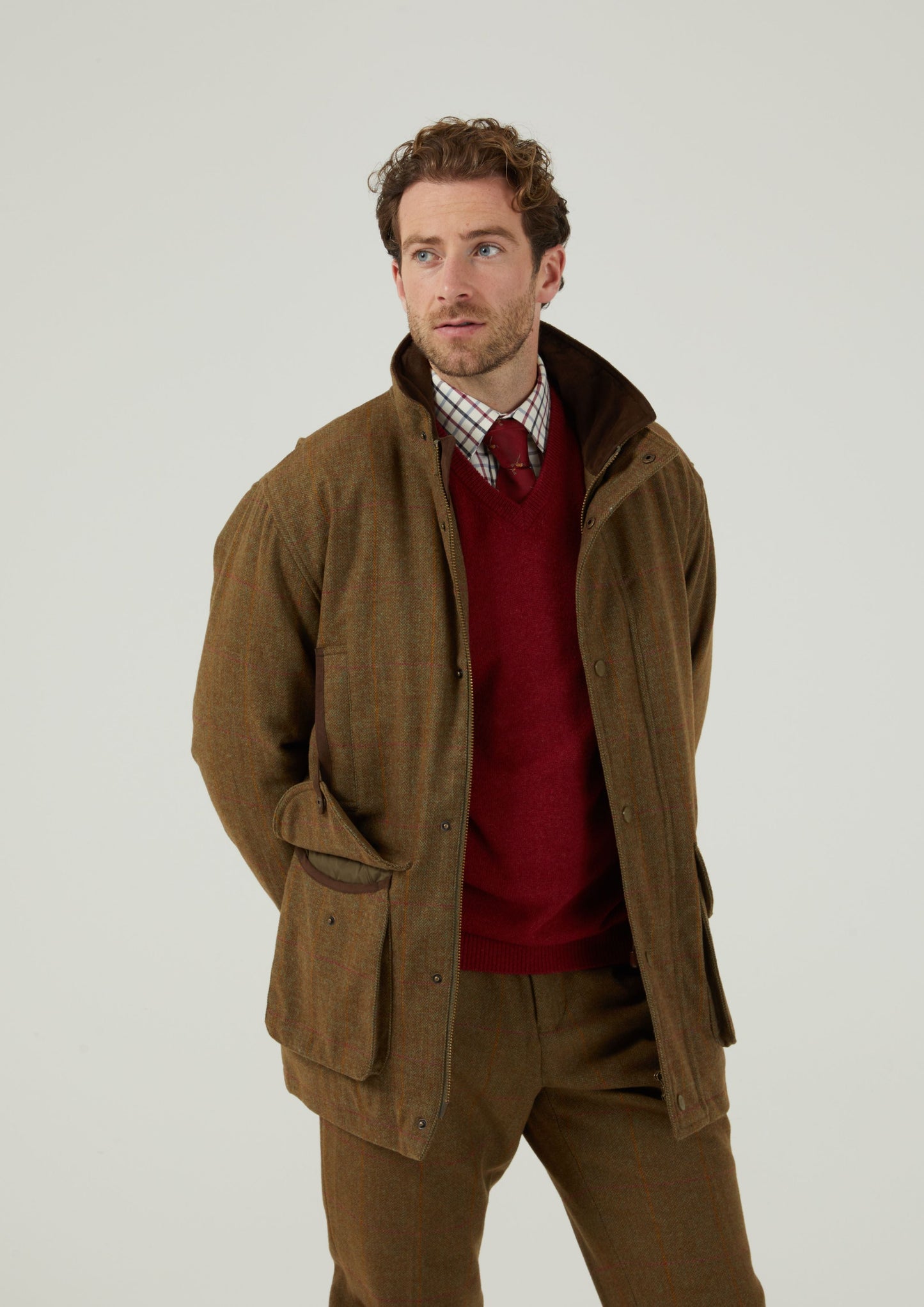 Combrook Men's Tweed Shooting Field Coat In Hawthorn