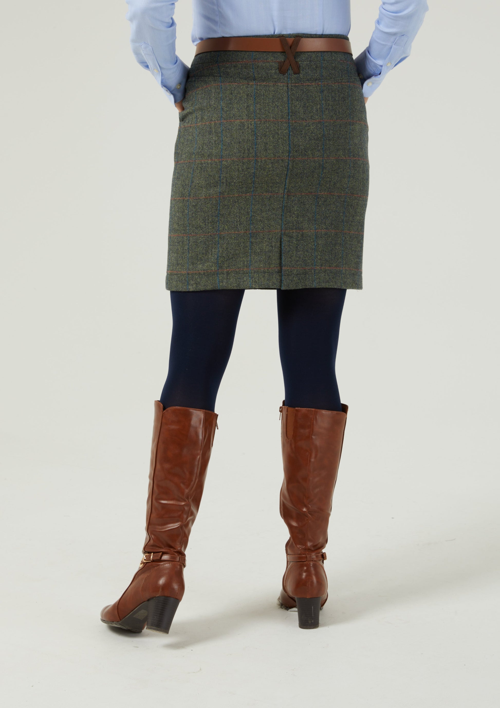 Combrook Ladies Tweed Skirt 49cm In Spruce