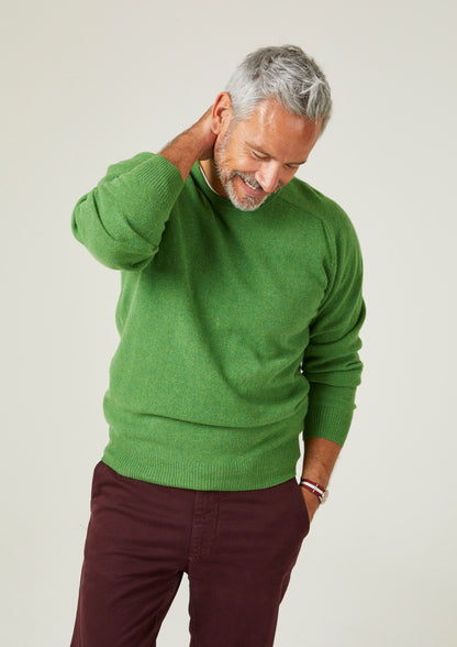 Dorset Men's Lambswool Jumper in Watercress- Classic Fit