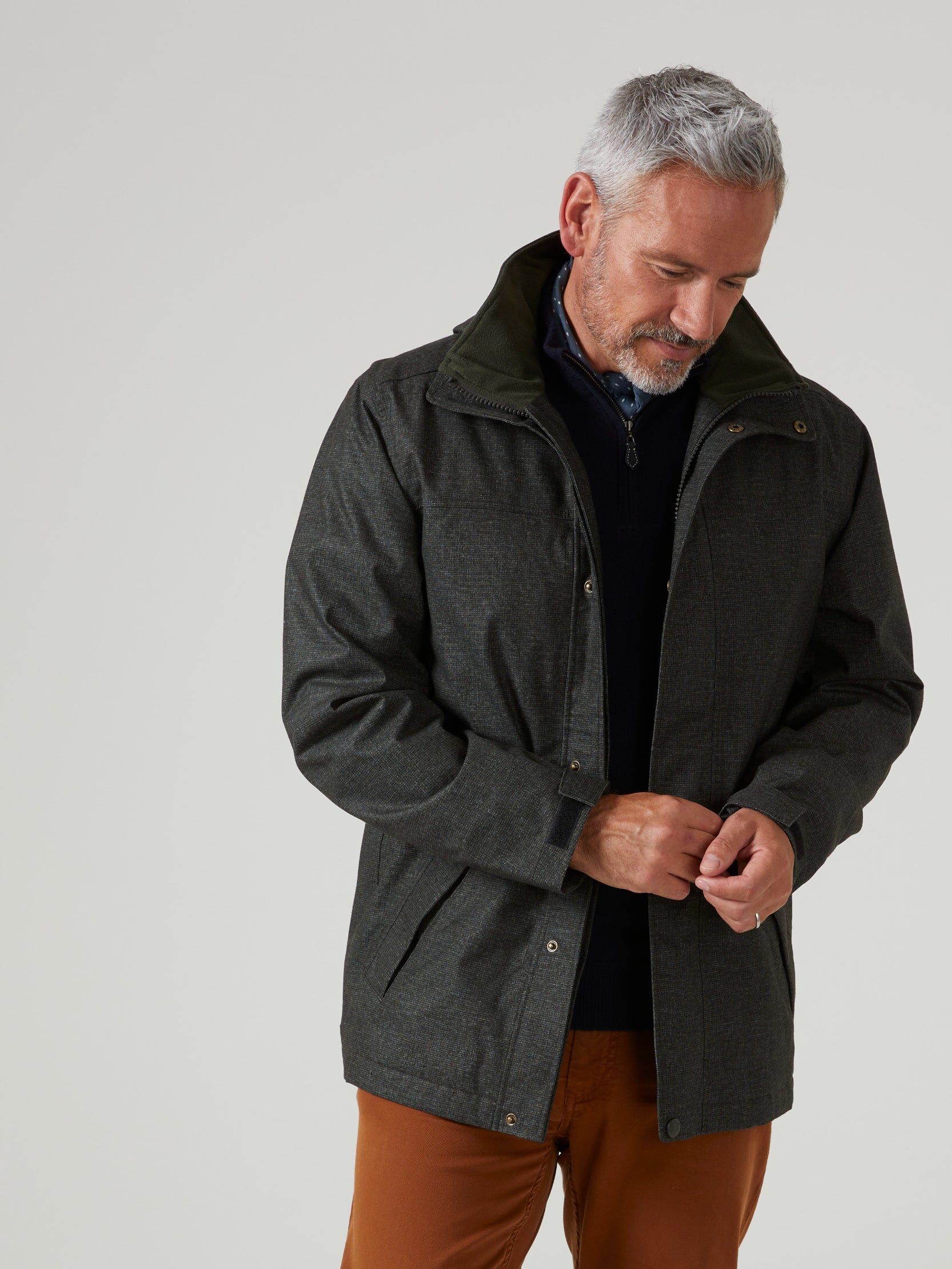 Fernley Men's Waterproof Weekend Coat In Hopsack