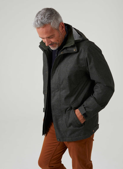 Fernley Men's Waterproof Weekend Coat In Hopsack