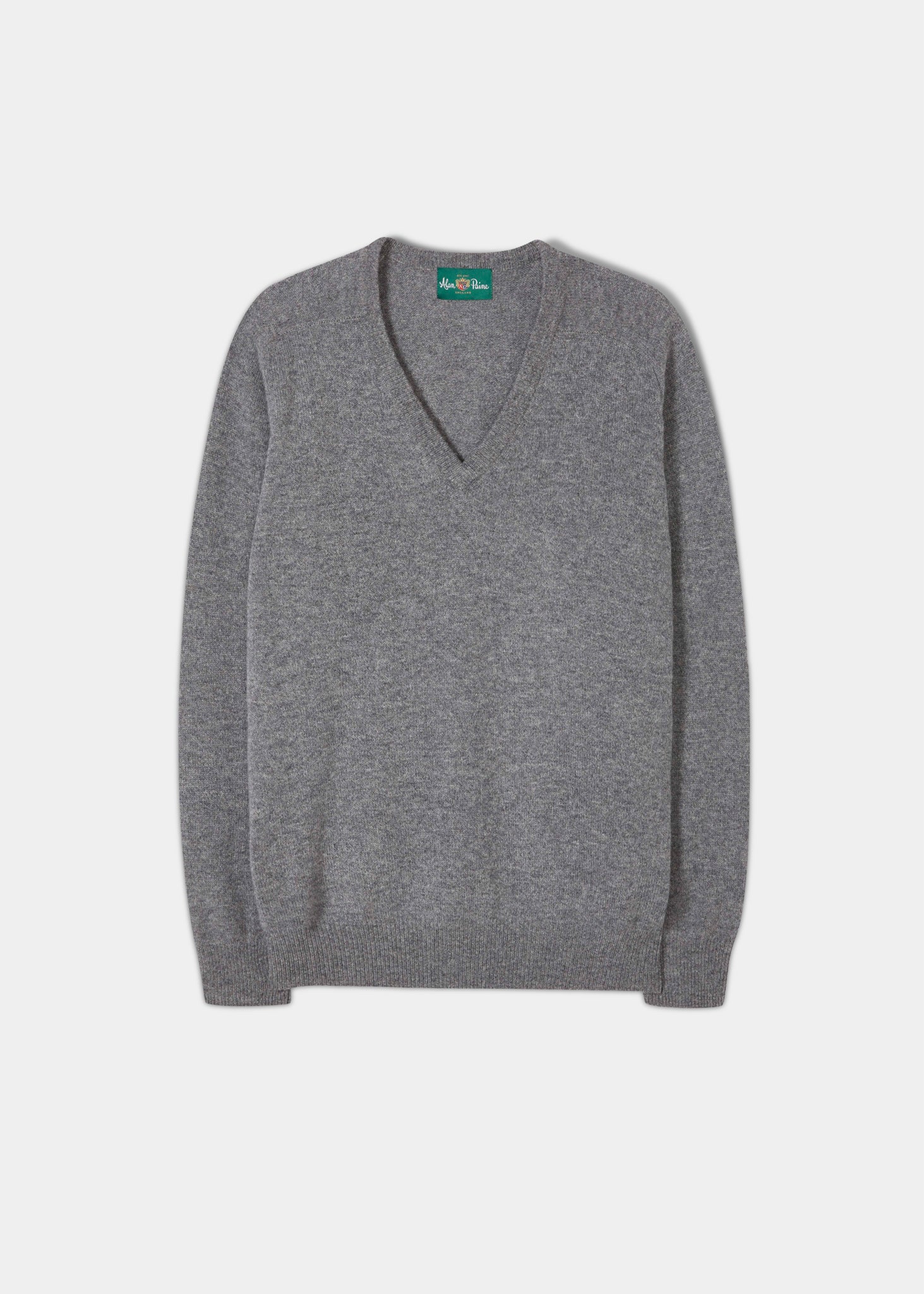 Hampshire Lambswool Saddle Shoulder Grey Mix Jumper