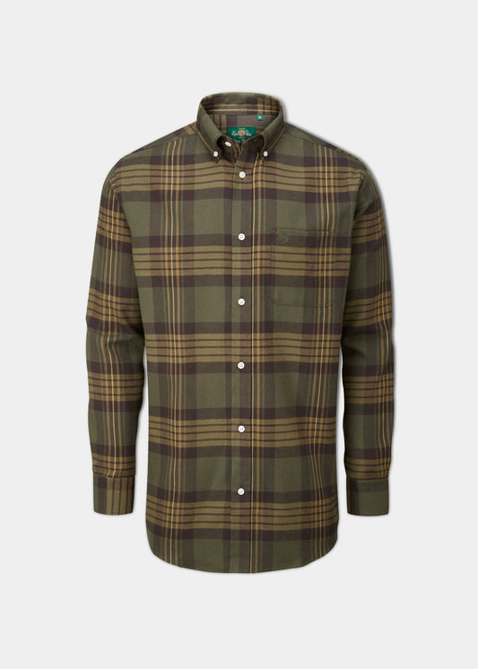 Ilkley Flannel Check Shirt In Olive
