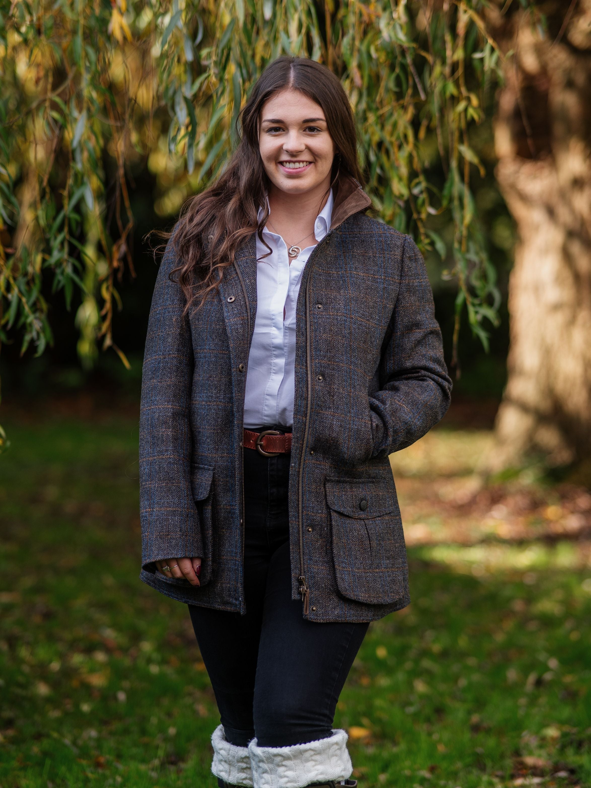 Long tweed sales coat womens uk