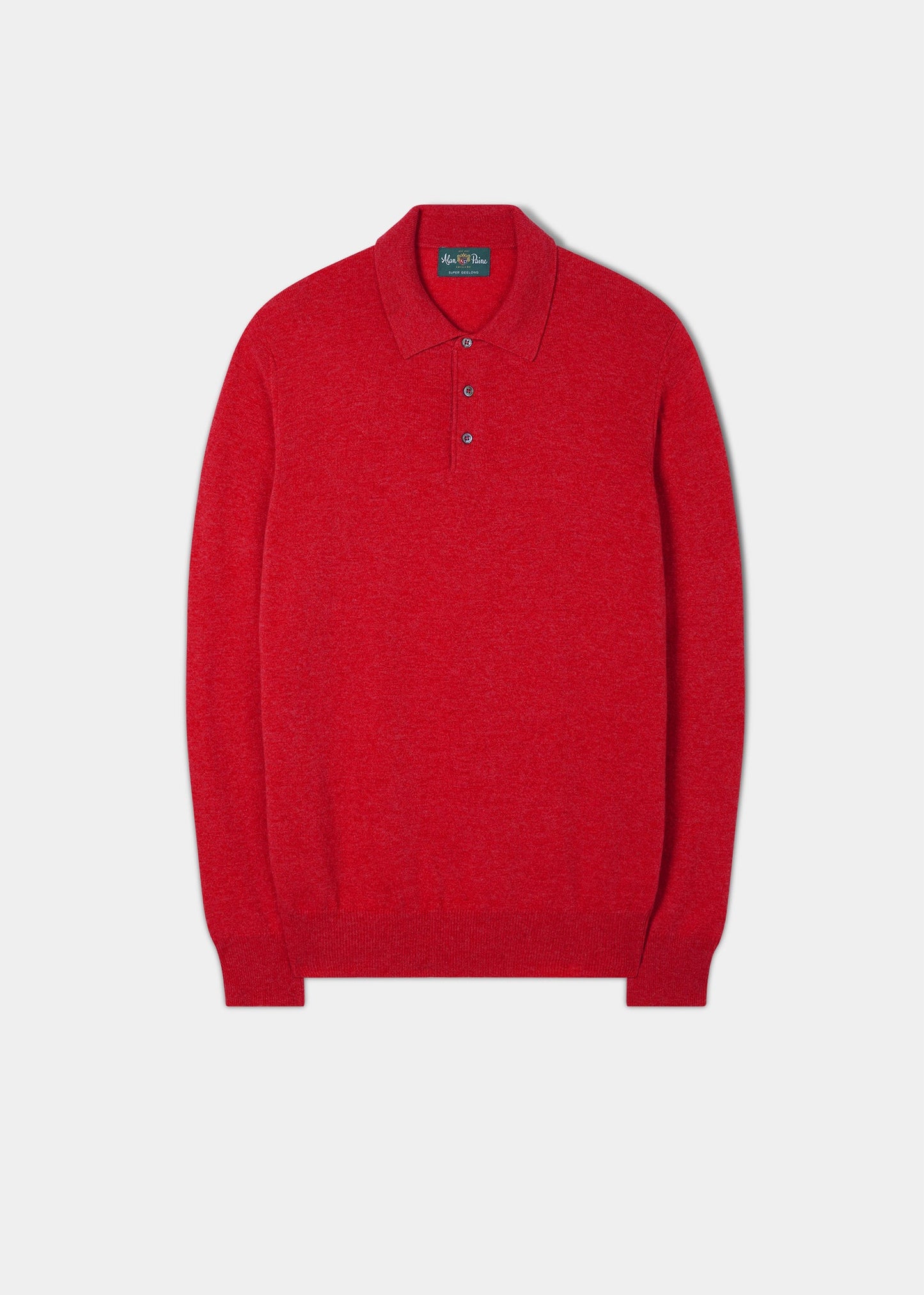 Men's Geelong Lambswool Polo Shirt In Ruby - Regular Fit