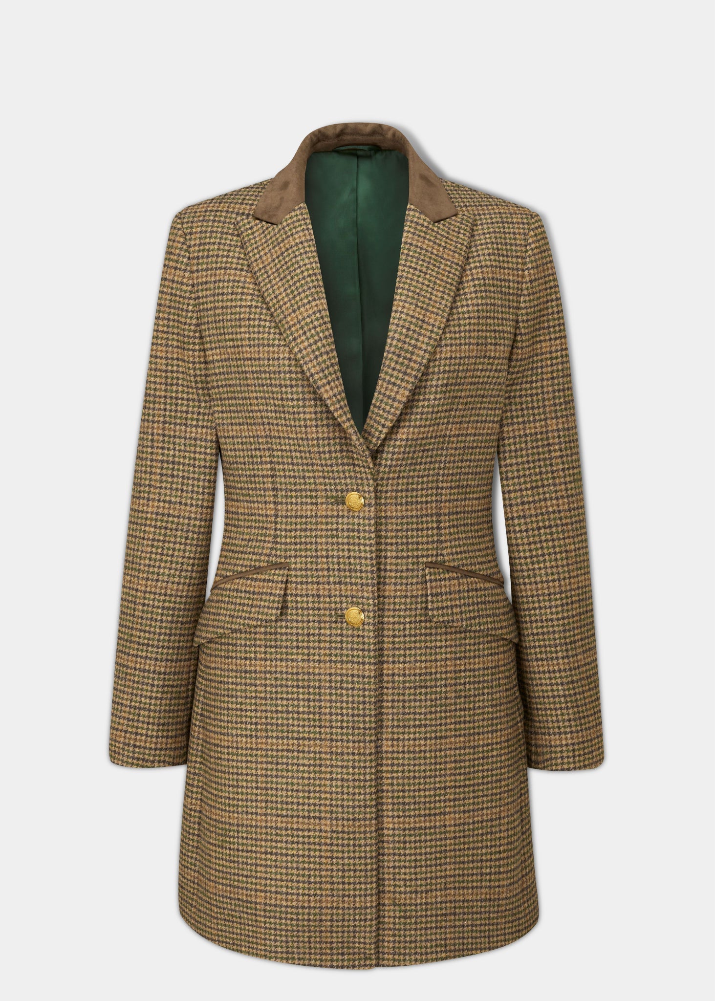 Surrey Ladies Mid-Thigh Tweed Coat In Sycamore