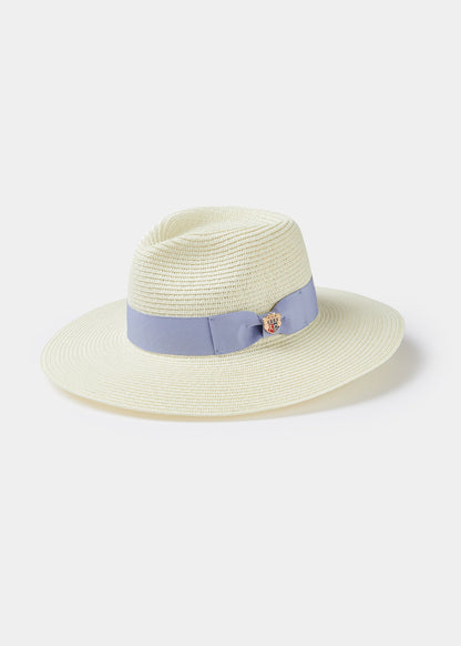 Emelle Straw Hat With Dusk Blue Ribbon