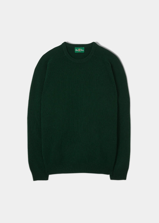 Lenzie Lambswool Jumper in Tartan Green - Regular Fit