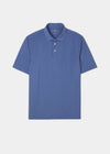 Men's 3 button polo shirt in mid blue.