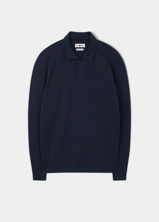 Reed Long Sleeve Polo In Navy