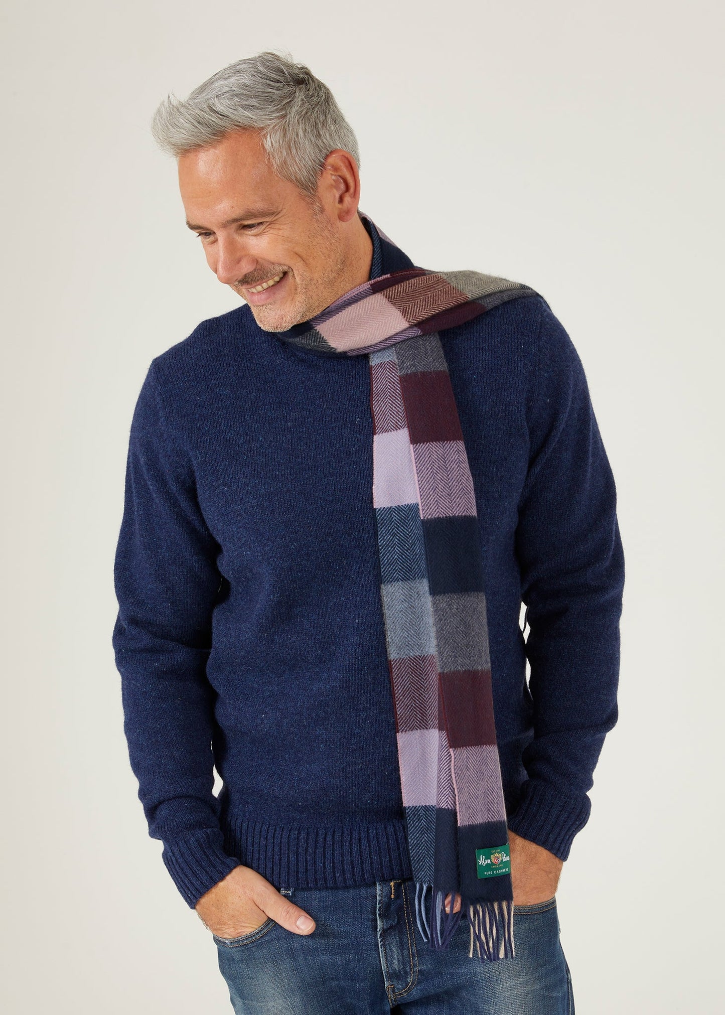 Westhay Men's Block Check Cashmere Scarf In Bordeaux