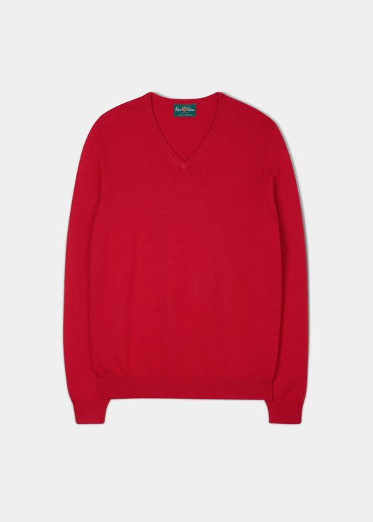 Rothwell Cotton Cashmere Jumper In Rosso