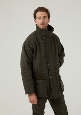 Rutland Men's Tweed Waterproof Shooting Coat In Fern